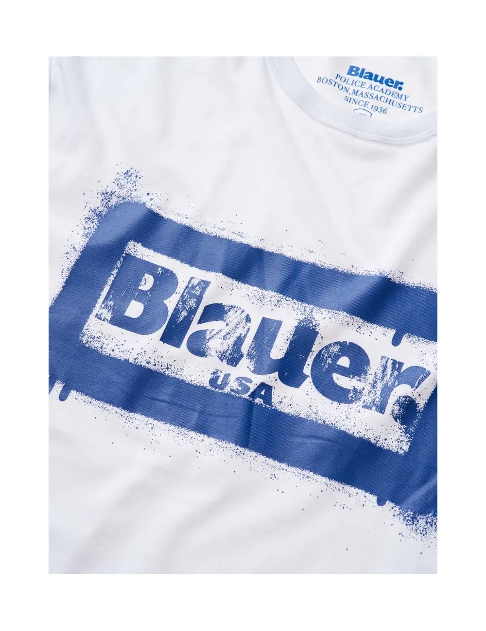 24SBLUH02147 100 T SHIRT UOMO BLAUER MAGLIA MAGLIETTA STAMPA GRAFFITI E LOGO