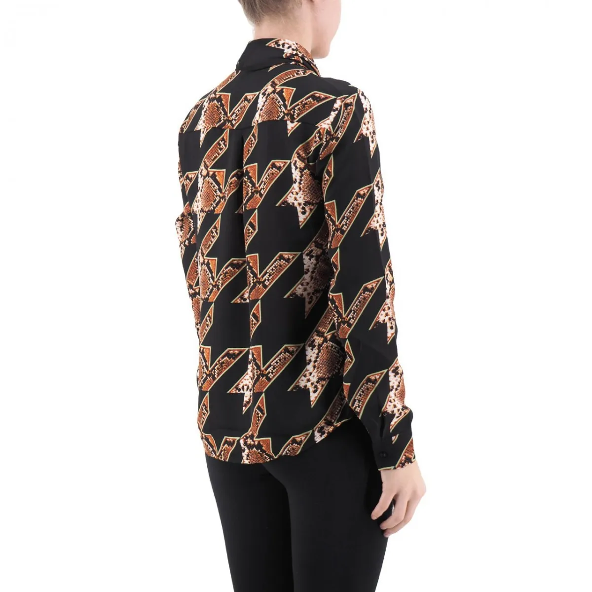 Blusa Con Fiocco Al Collo, Nero