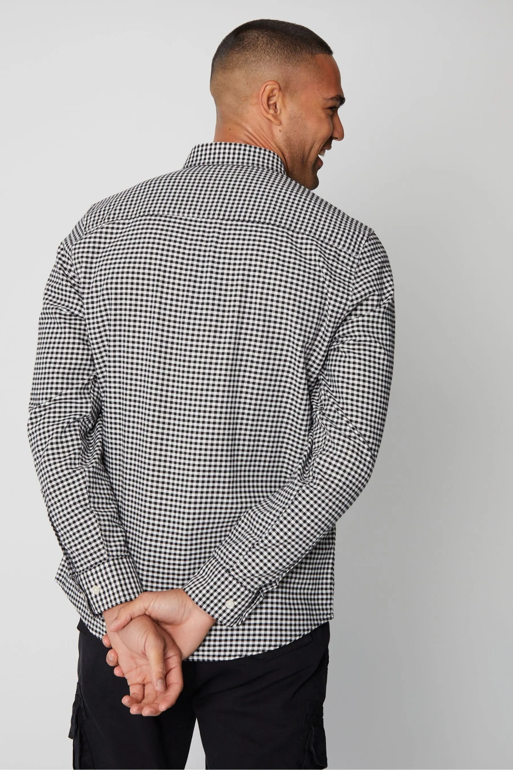 Camicia a maniche lunghe in cotone logoro