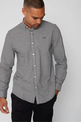 Camicia a maniche lunghe in cotone logoro