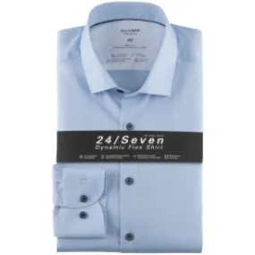 Camicia body fit Olymp Level Five con moderno colletto kent Azzurro