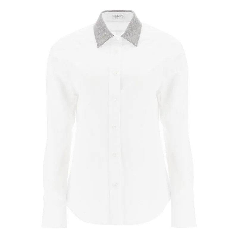 Camicia con colletto in monile