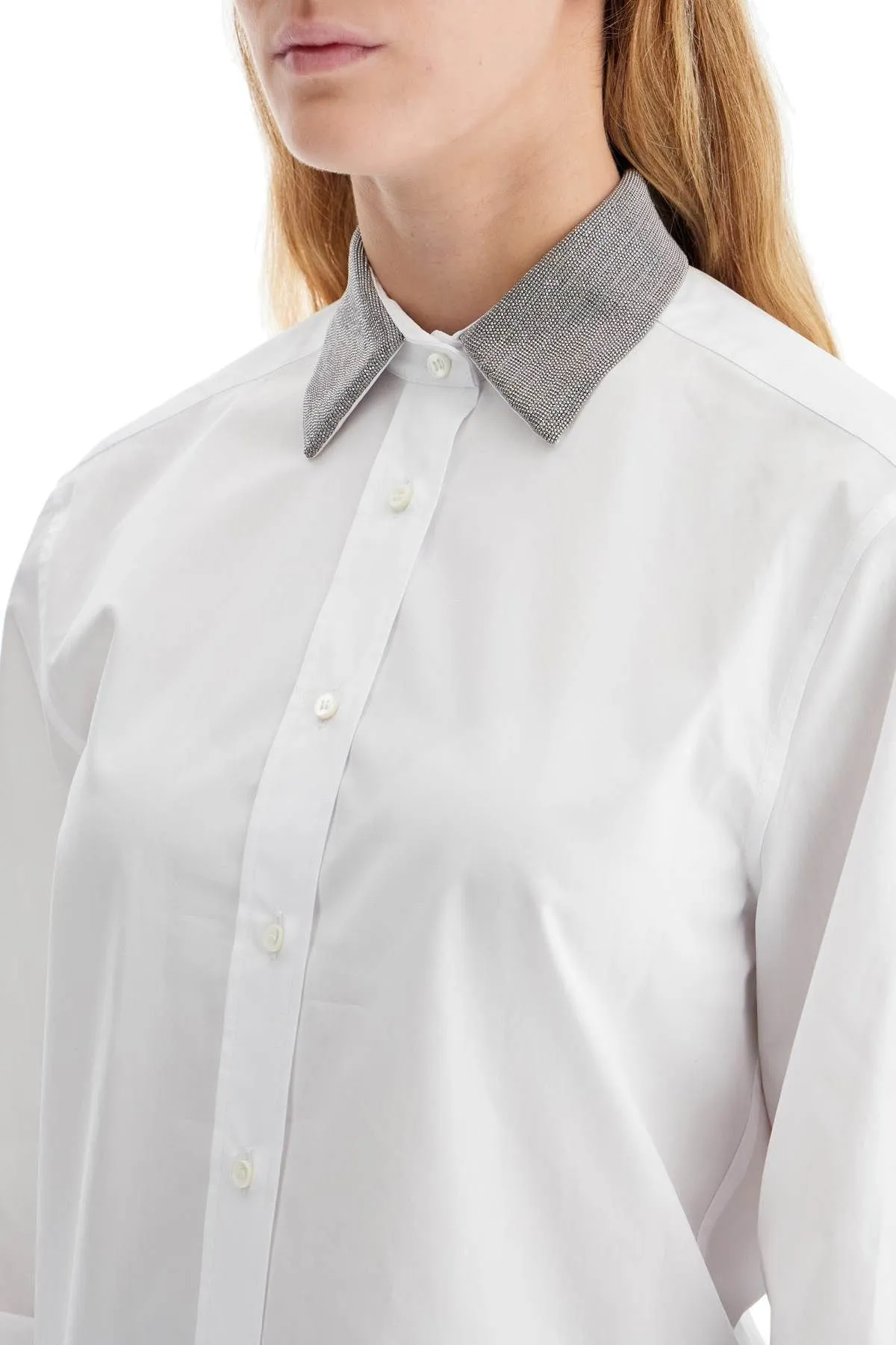 Camicia con colletto in monile