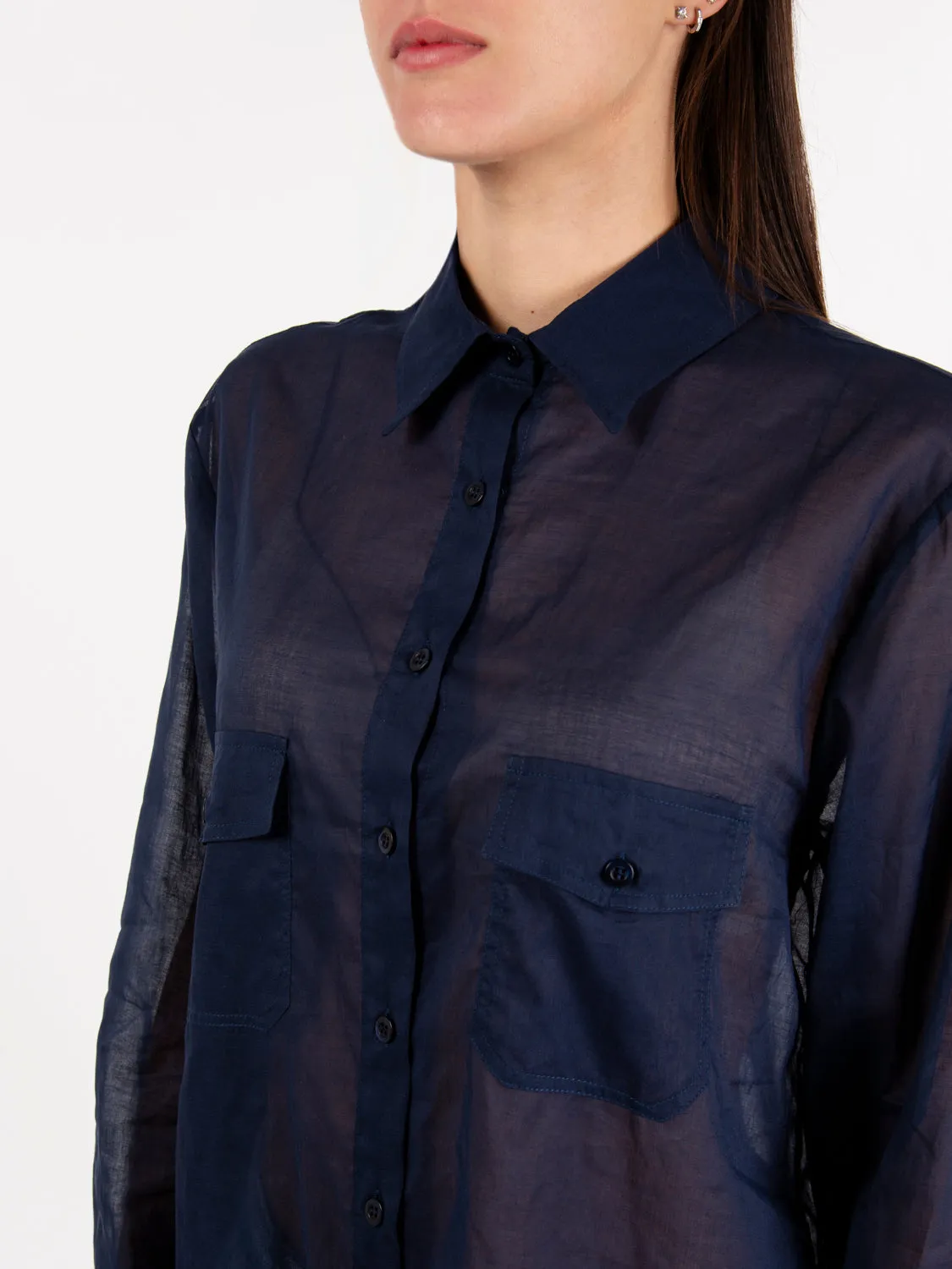 Camicia con tasche blu