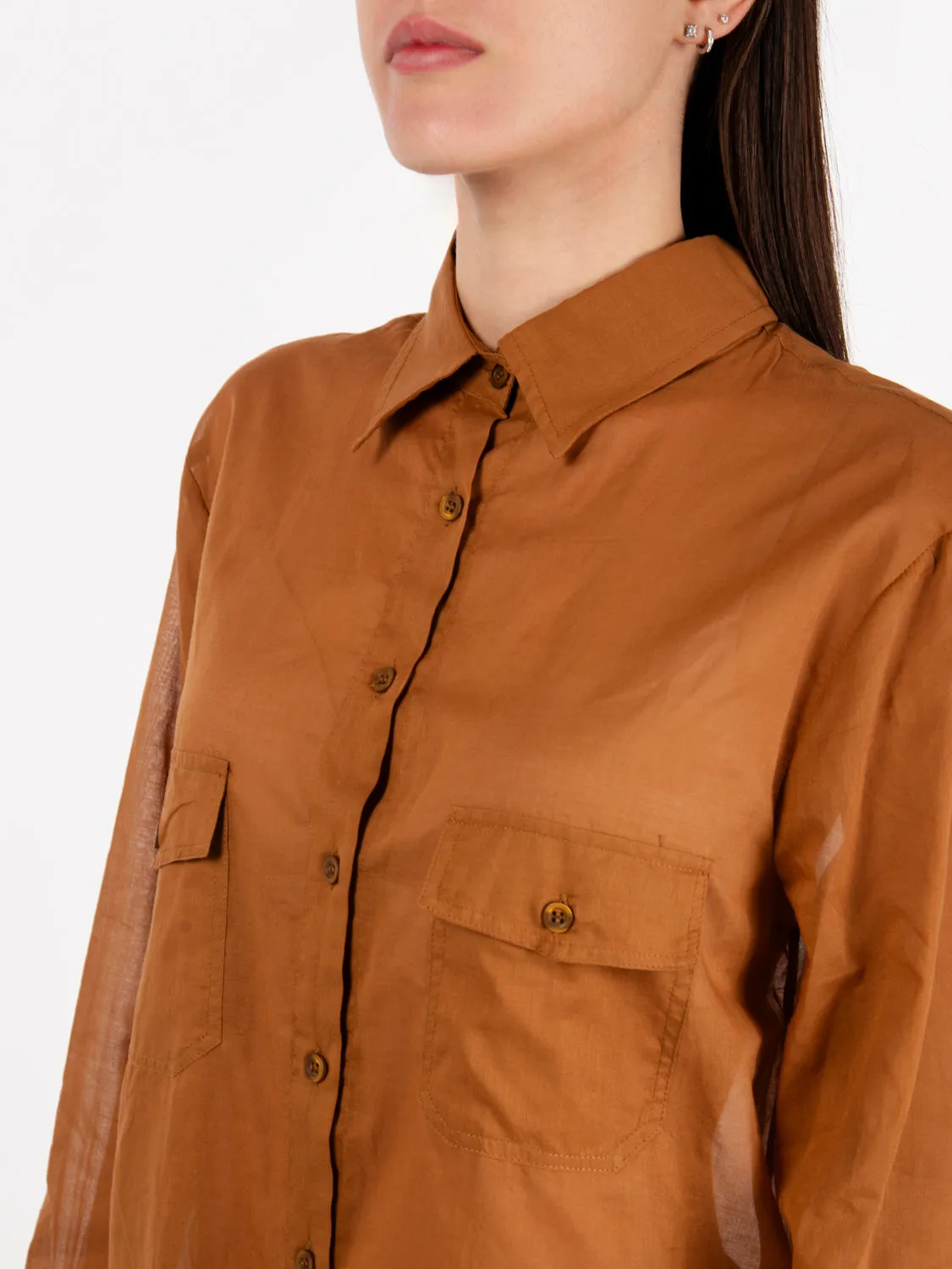 Camicia con tasche bronzo