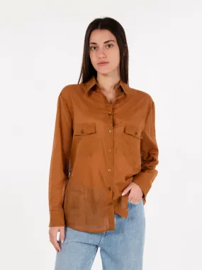 Camicia con tasche bronzo