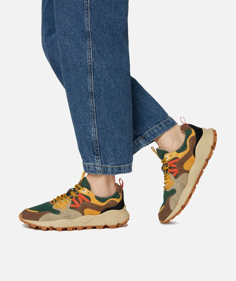 FLOWER MOUNTAIN UOMO--Sneakers in suede e tessuto tecnico