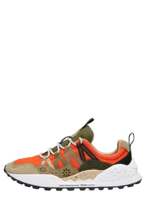 FLOWER MOUNTAIN WASHI MAN – Sneakers in suede e tessuto tecnico – Marrone-Rosso