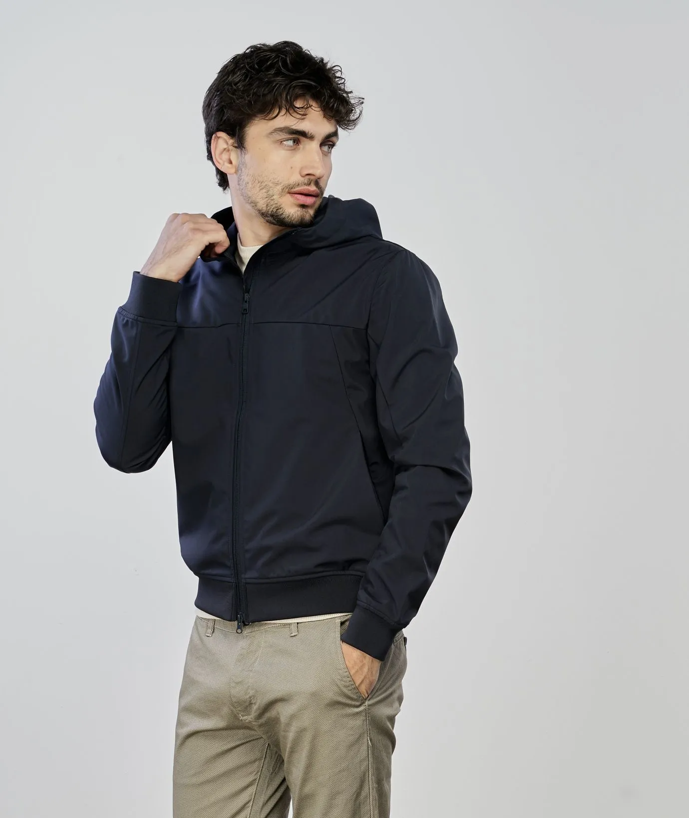 Giubbotto blu da uomo con zip