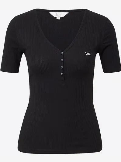 Lee Women's Henley Button T-shirt L44KIP01 black