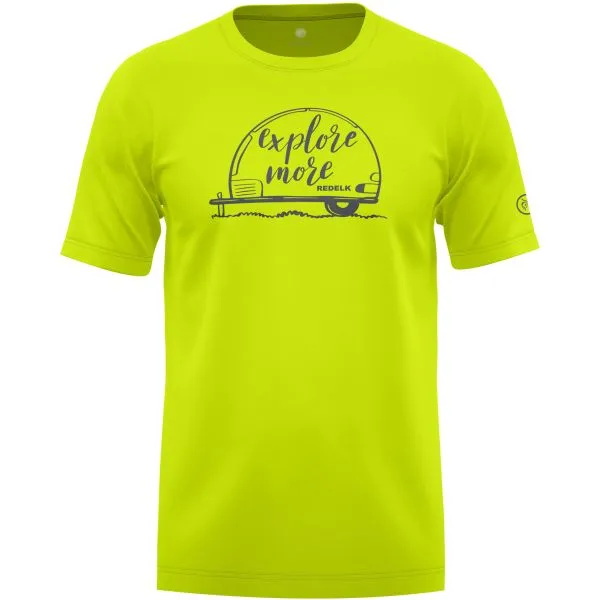 REDELK JAN EXPLORE Lime t-shirt tecnica uomo con stampa