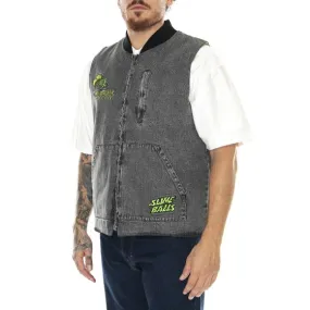 Santa Cruz M' Flys Vest Black Acid Wash - Giacca Invernale Smanicata Uomo Grigia    