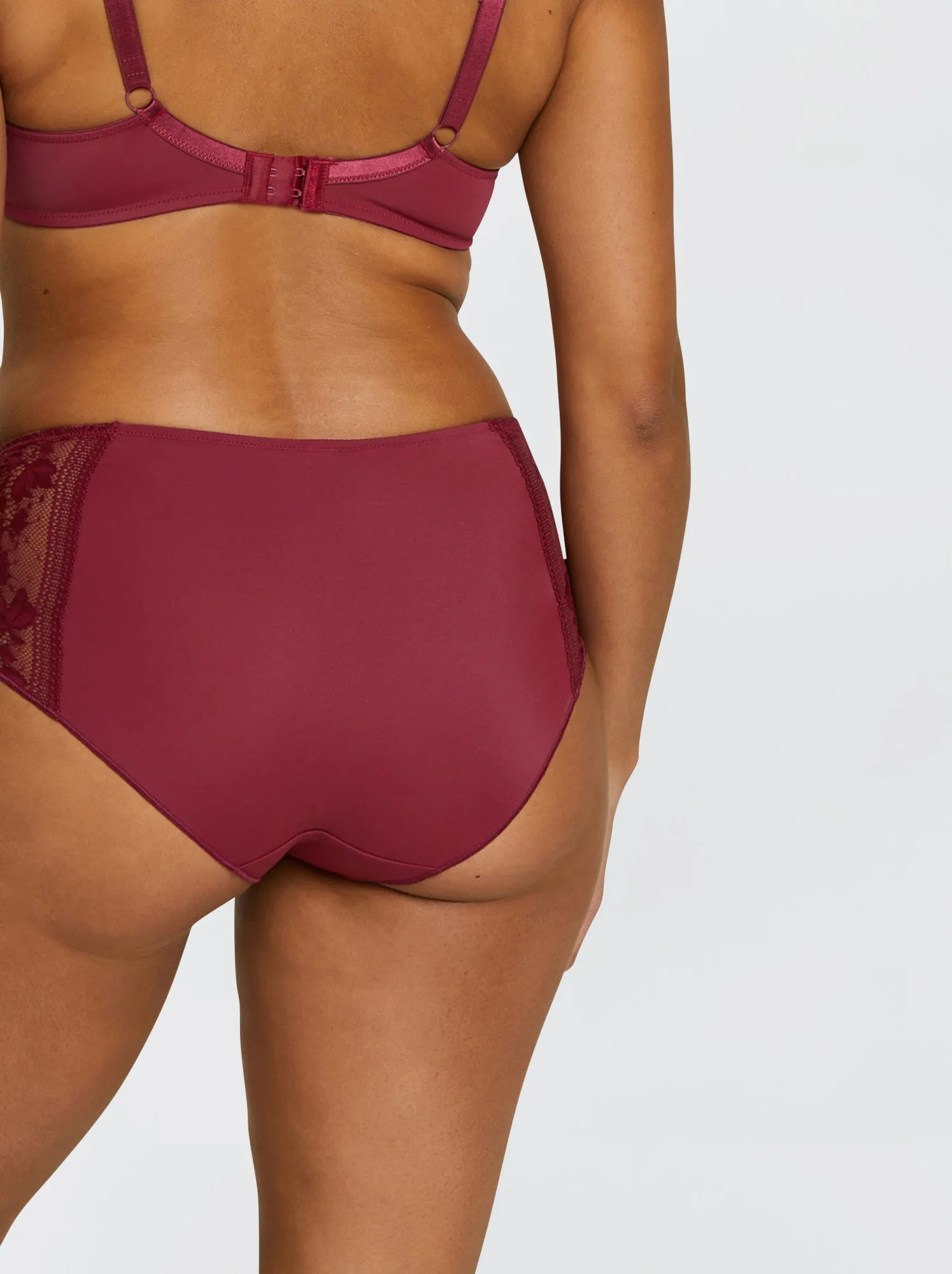 Slip in pizzo e microfibra 'Sans Complexe' - ROSSO