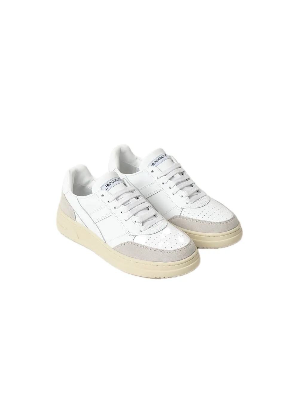 Sneakers In Action Leather Con Inserti Suede - Bianco