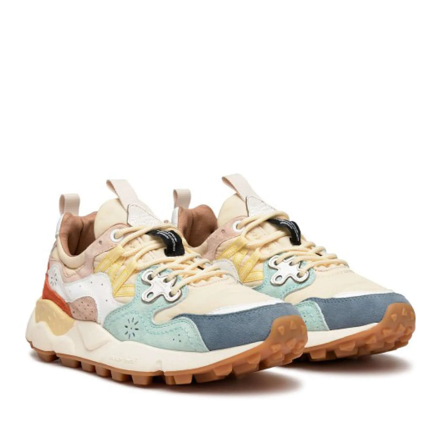 Sneakers In suede And TTechnical Fabric Light Blue, Beige Yamano 3