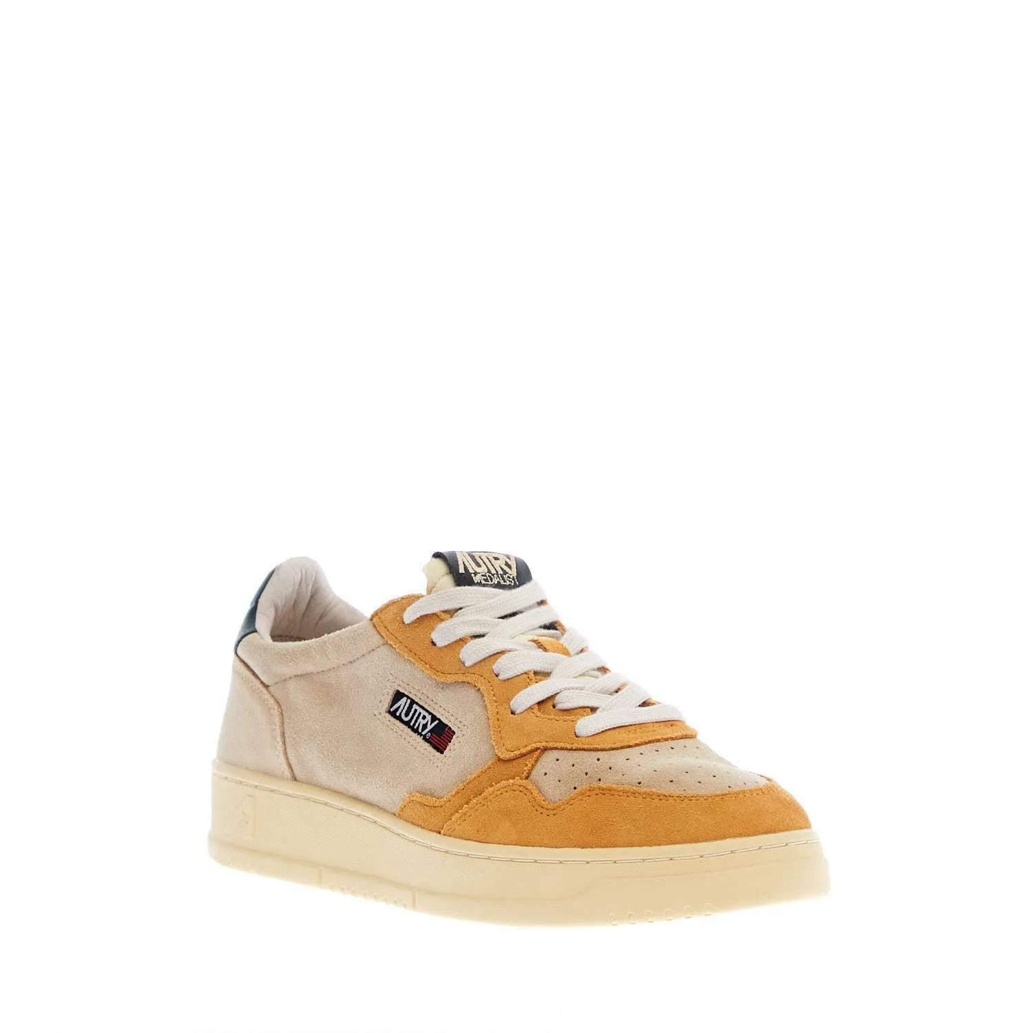 Sneakers Medalist Low In Suede Senape, Beige, Verde