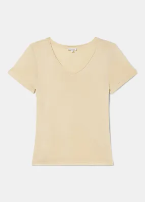 T-shirt a manica corta con scollo a V donna