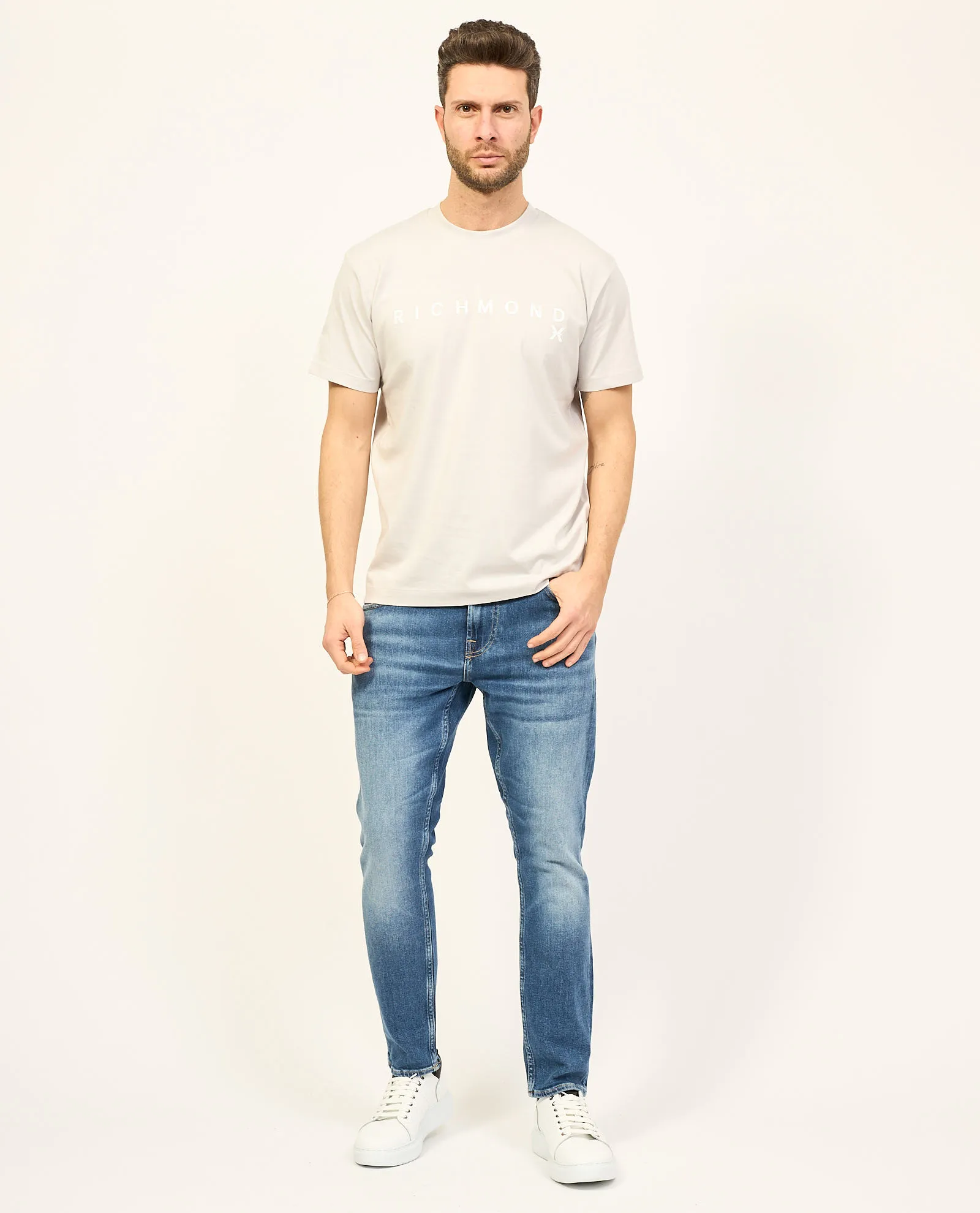 T-shirt girocollo Richmond con logo a contrasto