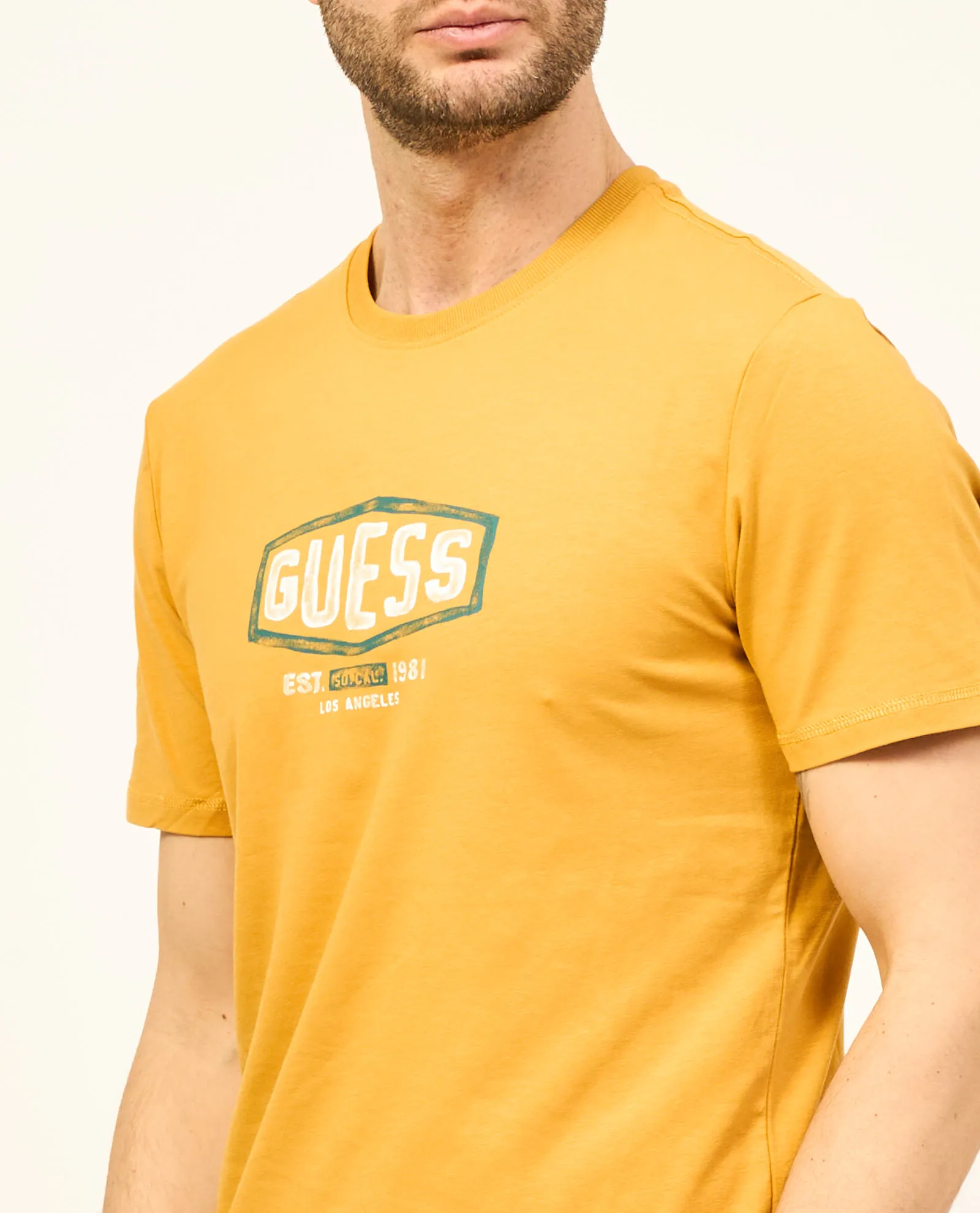 T-shirt uomo Guess girocollo con stampa logo