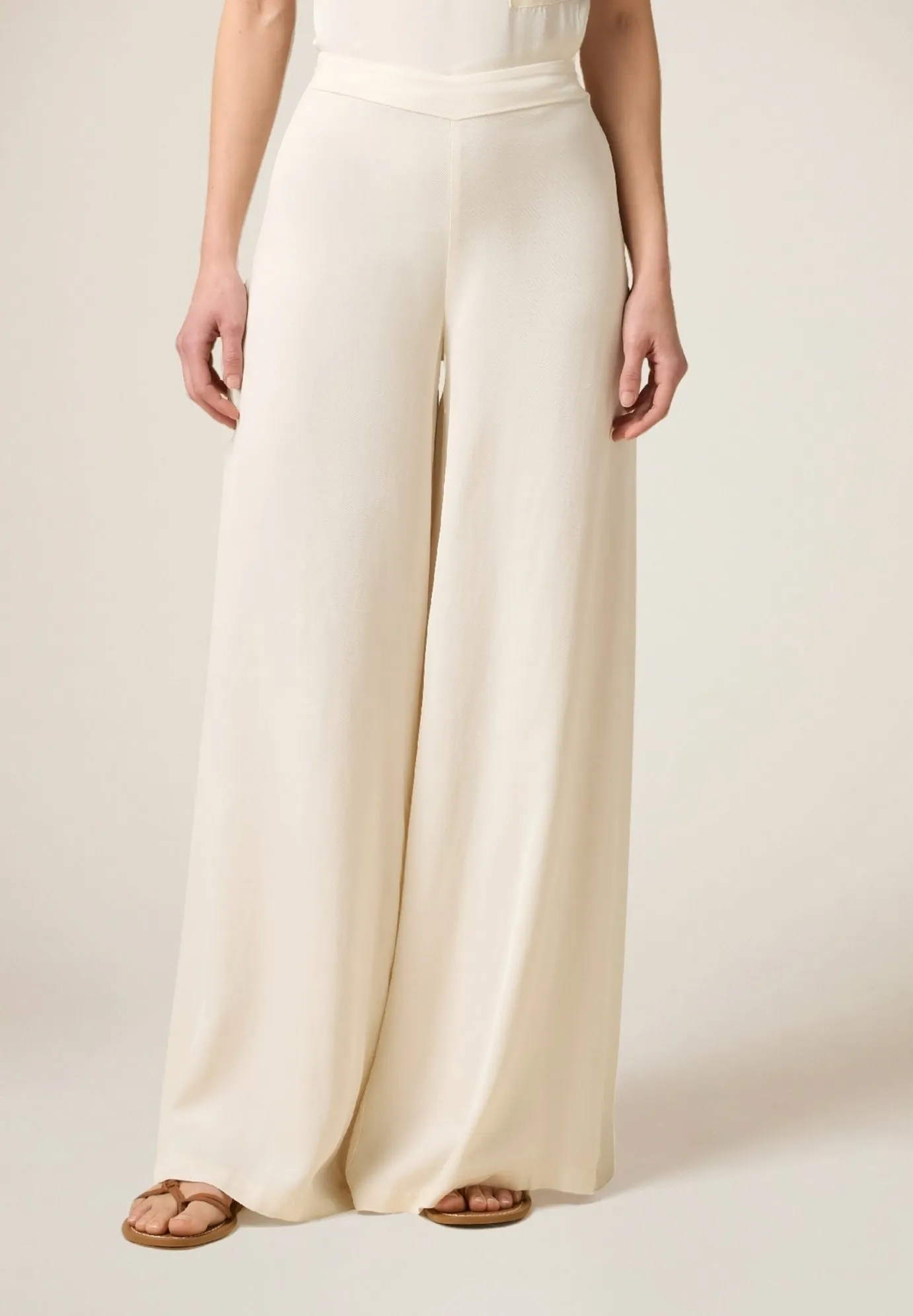 WIDE LEG IN TESSUTO FLUIDO - Pantaloni